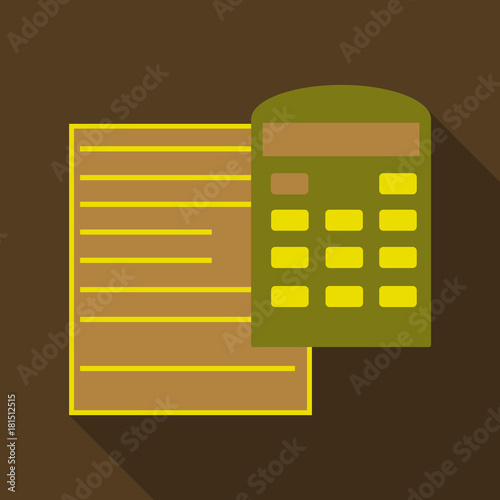 Tax accounting, budget calculation. Clipboard, tax form, calculator. Flat design graphic elements, flat icons set. Premium quality. Modern concepts. Vector illustration