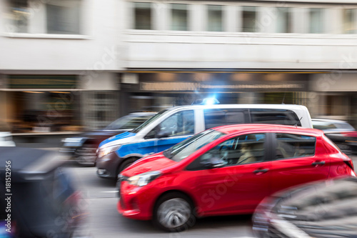 german police car speeding in the city © Tobias Arhelger