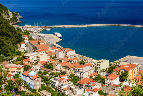 Aerial view of Karlovasi village, a traditional village on the island of Samos, Greece photo