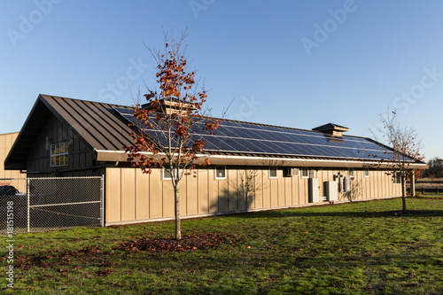 Solar Panels on Roof of North Utility Building at Marymoor Park, Washington State photo