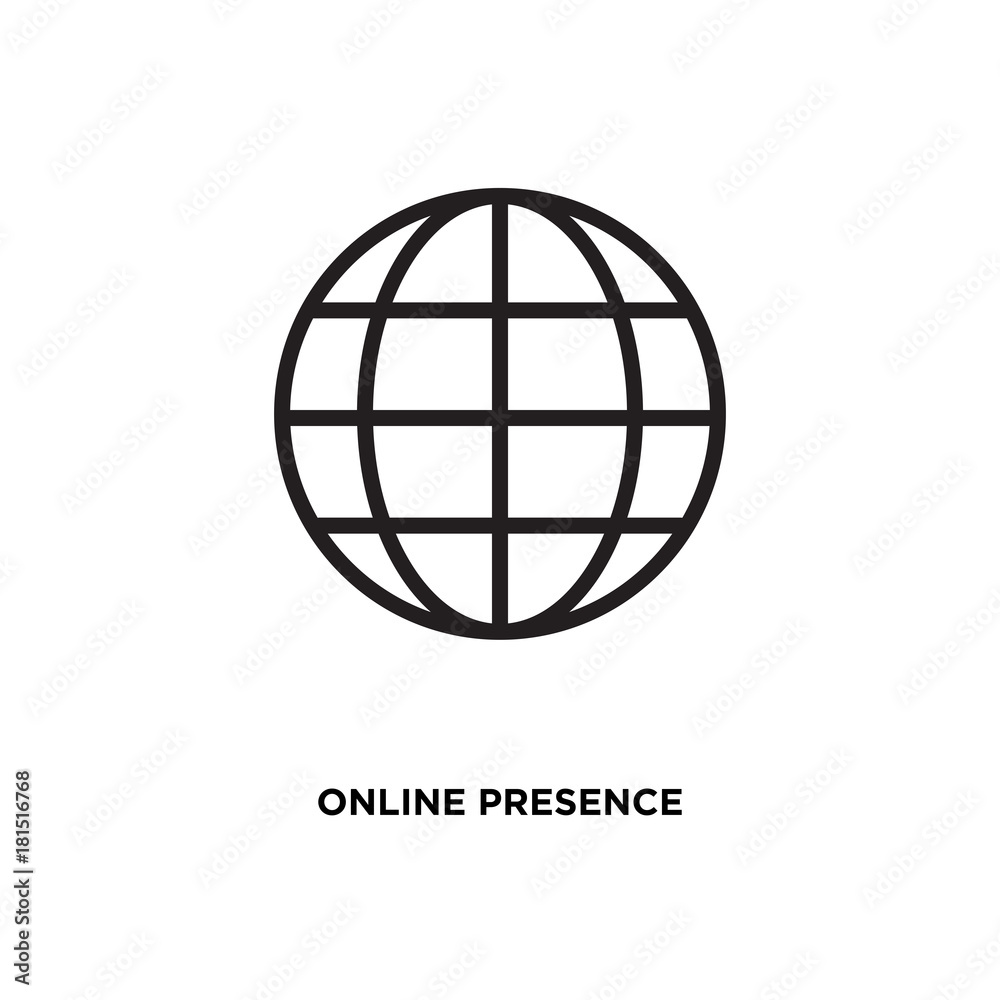Online presence vector icon Online presence vector icon