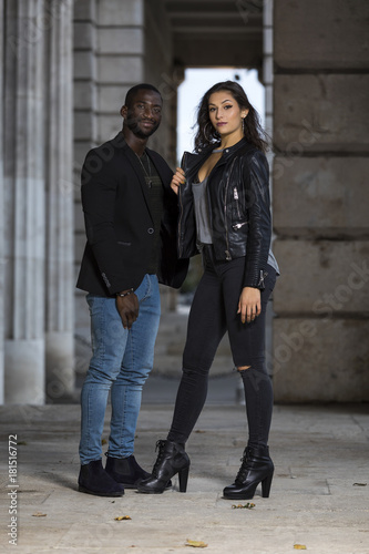 Lifestyle portrait of a young multicultural couple