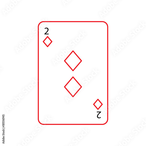 two of diamonds or tiles french playing cards related icon icon © Gstudio