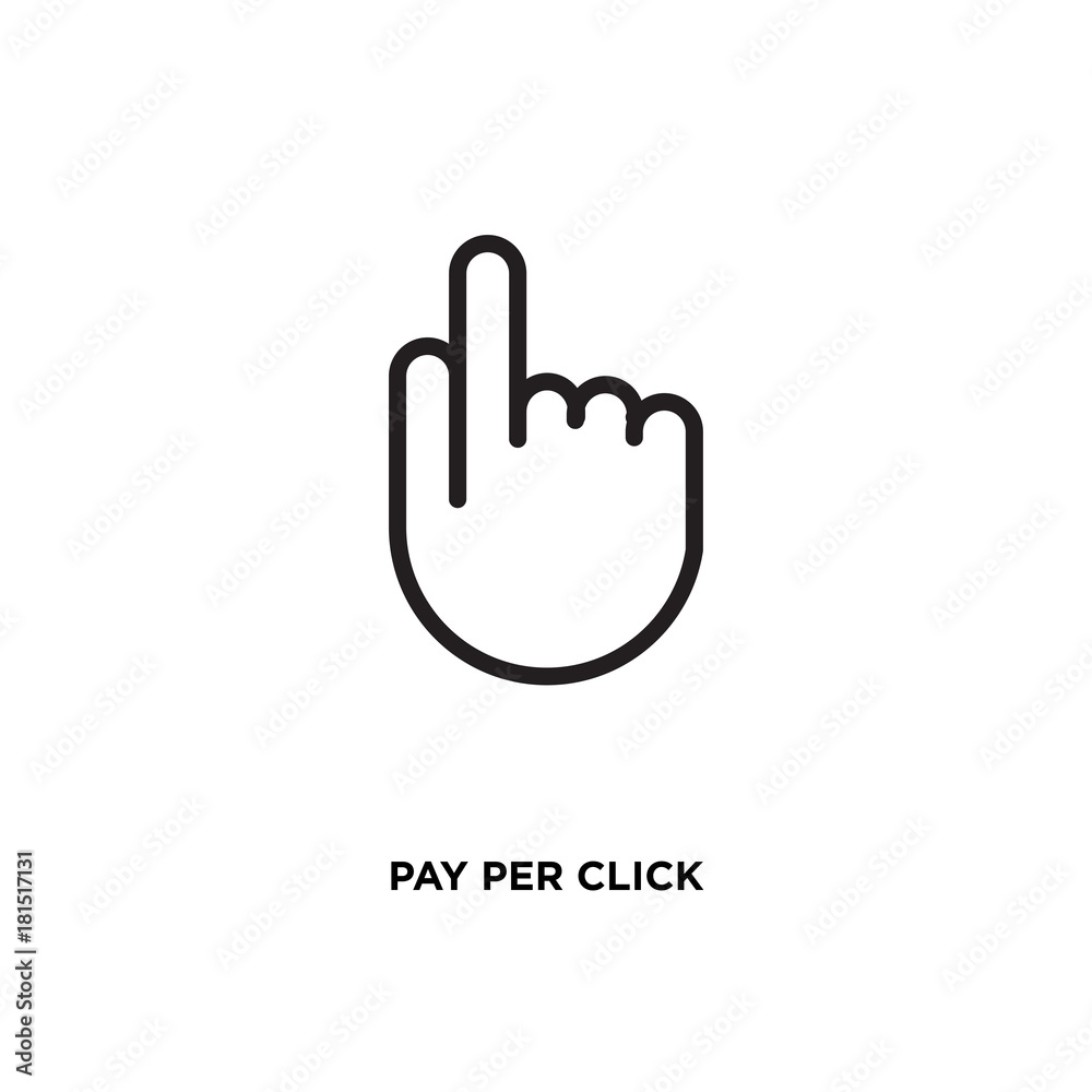 Obraz premium Pay per click vector icon
