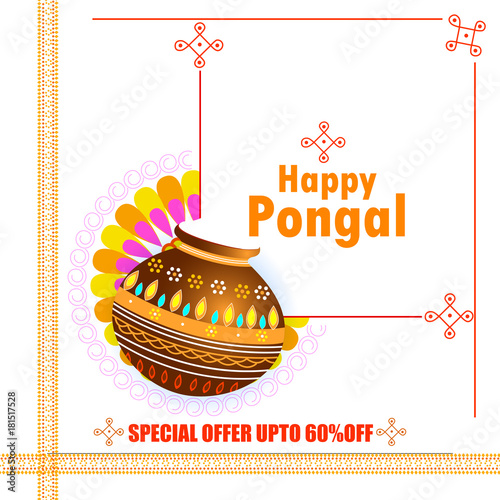 Happy Pongal holiday festival celebration background