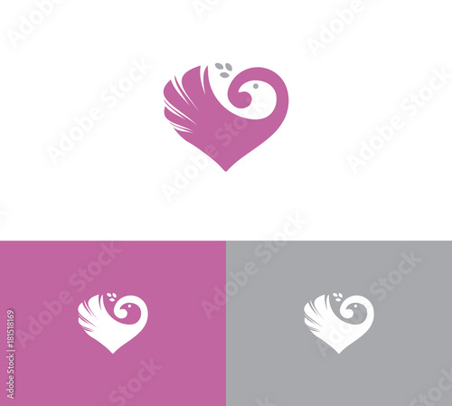 Dove logo in a shape of heart