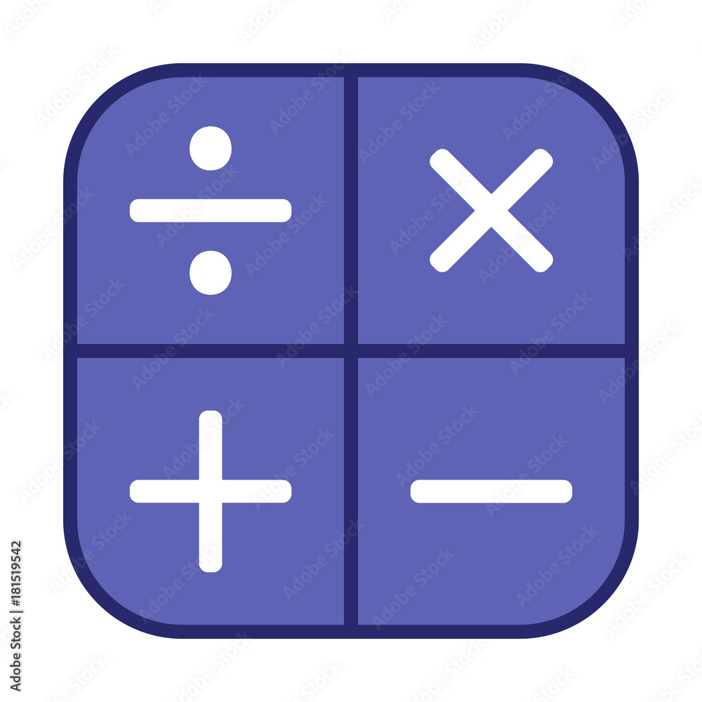 Flat icon application calculator isolated on white background. Vector illustration. Flat icon application calculator isolated on white background. Vector illustration.