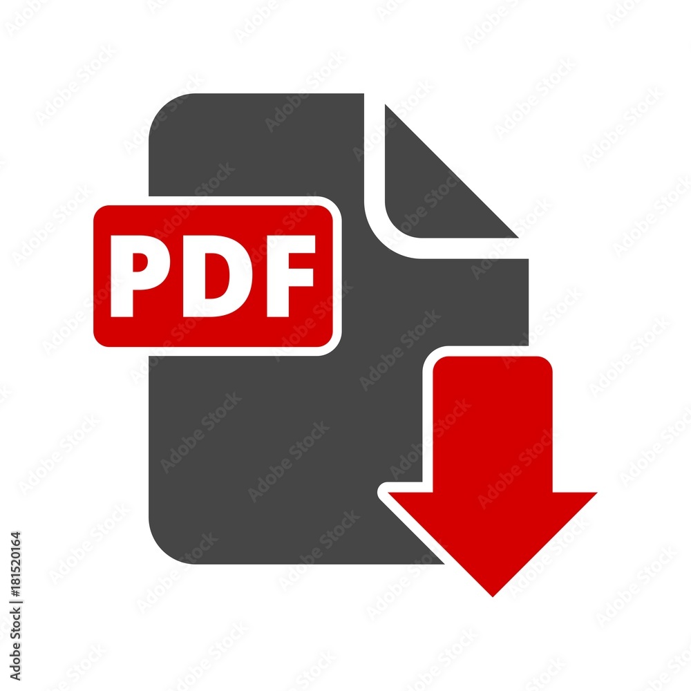PDF digital document file format flat vector icon, Vector pdf download  symbol Векторный объект Stock | Adobe Stock