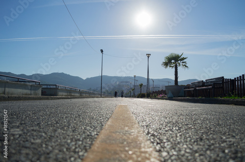 Crossing a Bridge at Great Park of Tirana, Albania