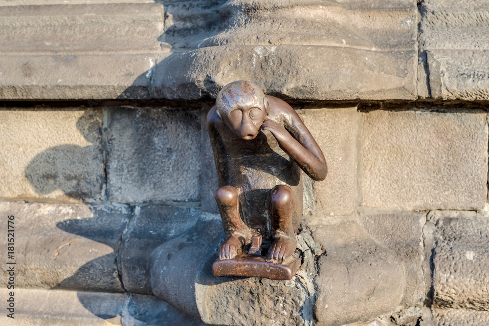 Guardhouse Monkey statue in Mons, Belgium.