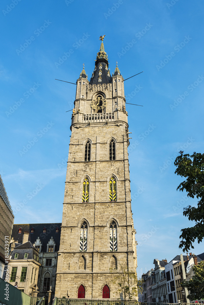 Belfry of Ghent, bell tower, in Belgium