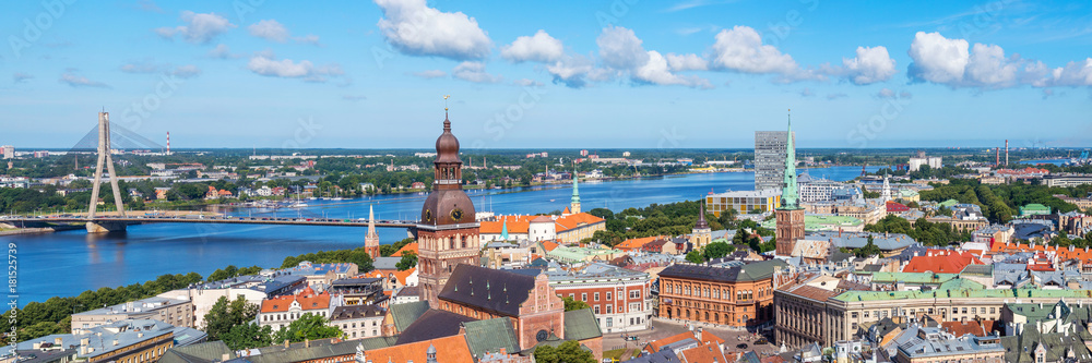 panorama aerial view of Old Town, Riga, Latvia