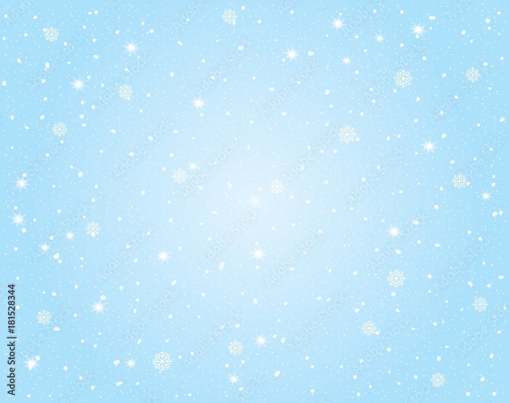 Vector Winter Landscape with Sky and Snow Background