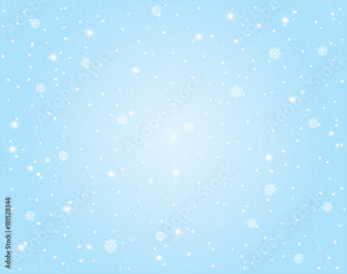 Vector Winter Landscape with Sky and Snow Background