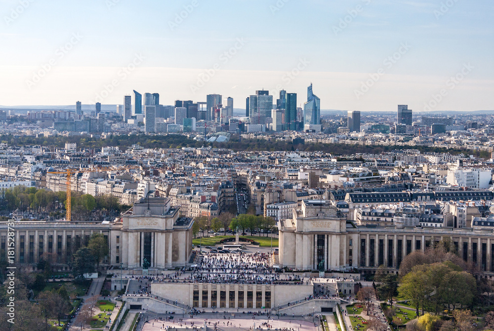 Aerial view of Trocadero from the Eiffel Tower