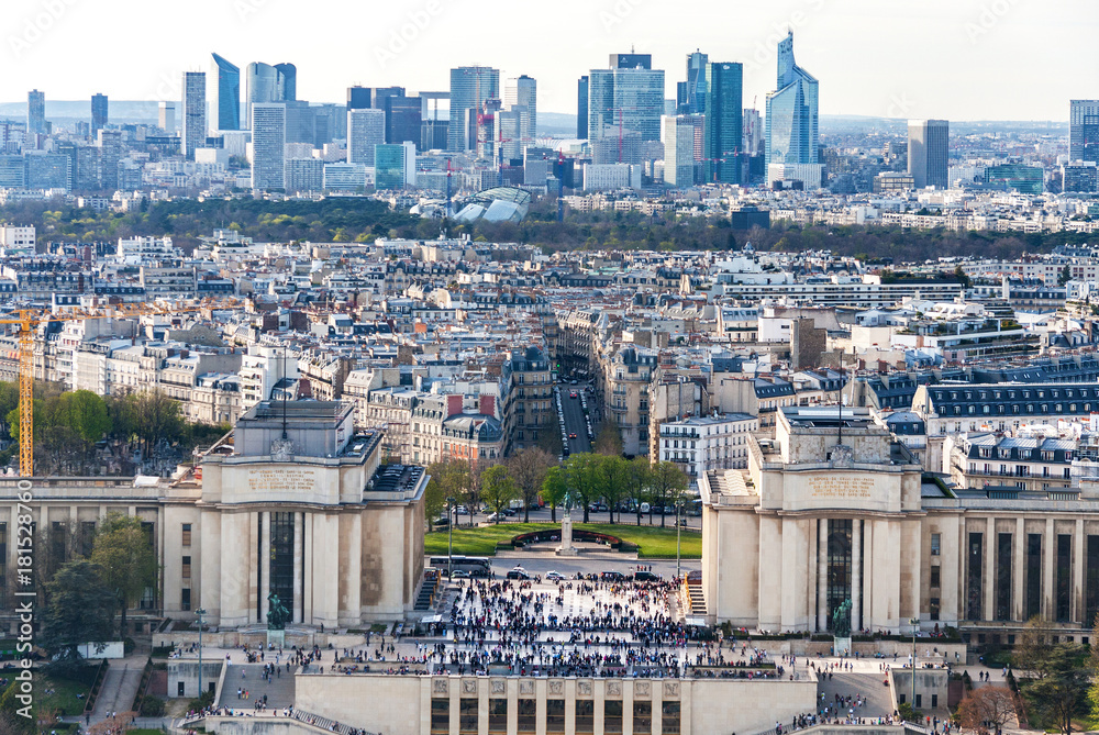 Aerial view of Trocadero from the Eiffel Tower