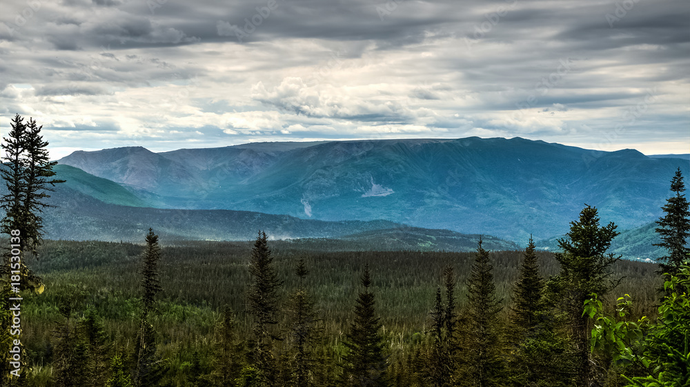 Massive mount Albert in the background, Chic-choc mountains, Quebec, Canada