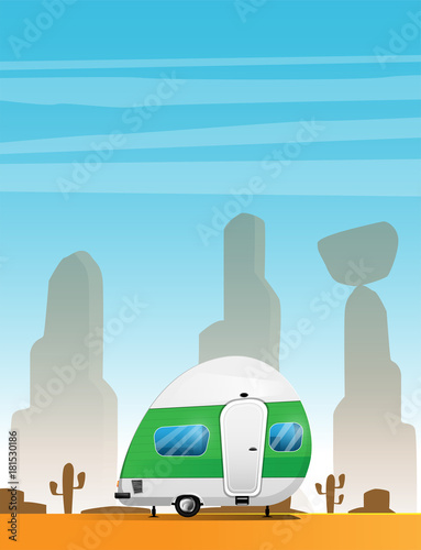 Camping trailer. Traveler truck camper.
