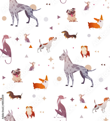 Pattern of a simple patten with dogs.