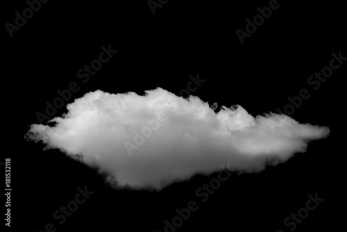 Single cloud isolated on black background