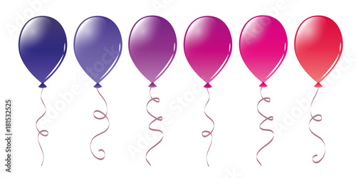 luftballons in violett und rosa tönen
