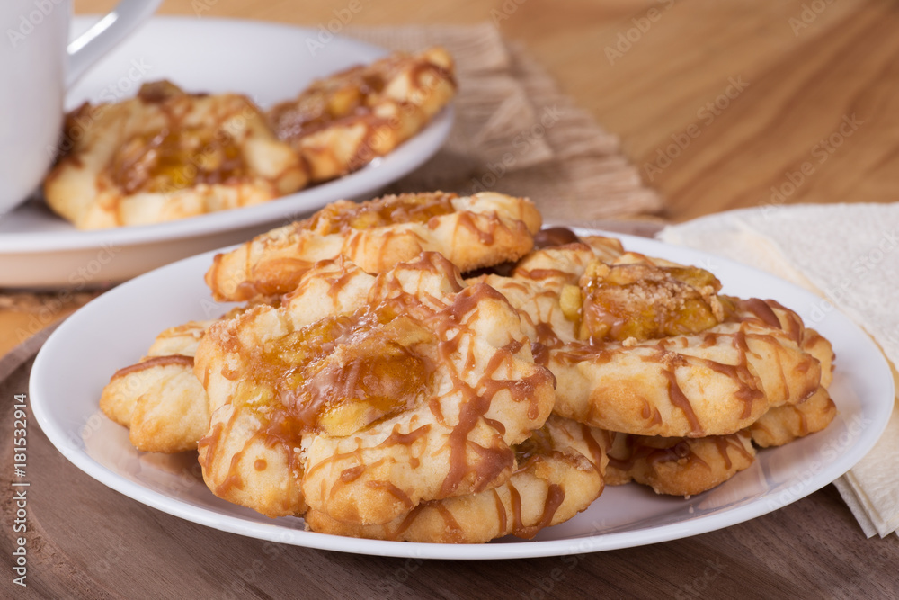 Plate of Apple Caramel Cookies Plate of Apple Caramel Cookies