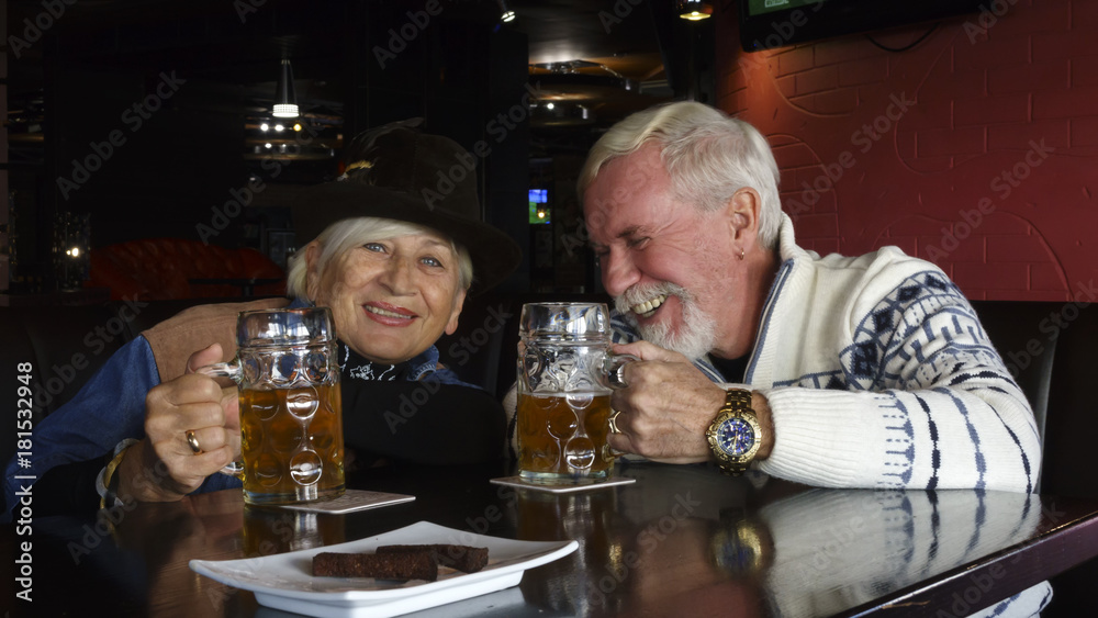 Active cheerful elderly couple