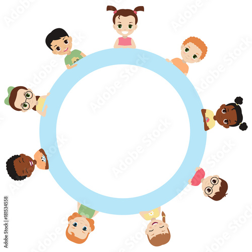 Blank poster with kids