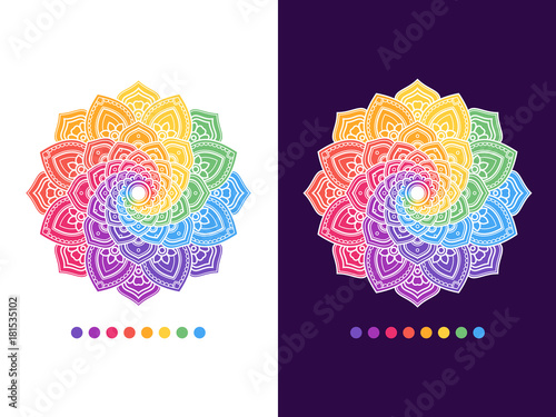 Flower Ornamental Mandala. Round Oriental pattern
