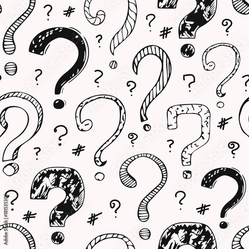 seamless pattern with interrogative signs