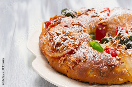 traditional portuguese Chrismas cake Bolo rei
