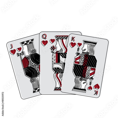 jack queen and king poker cards hand vector illustration
