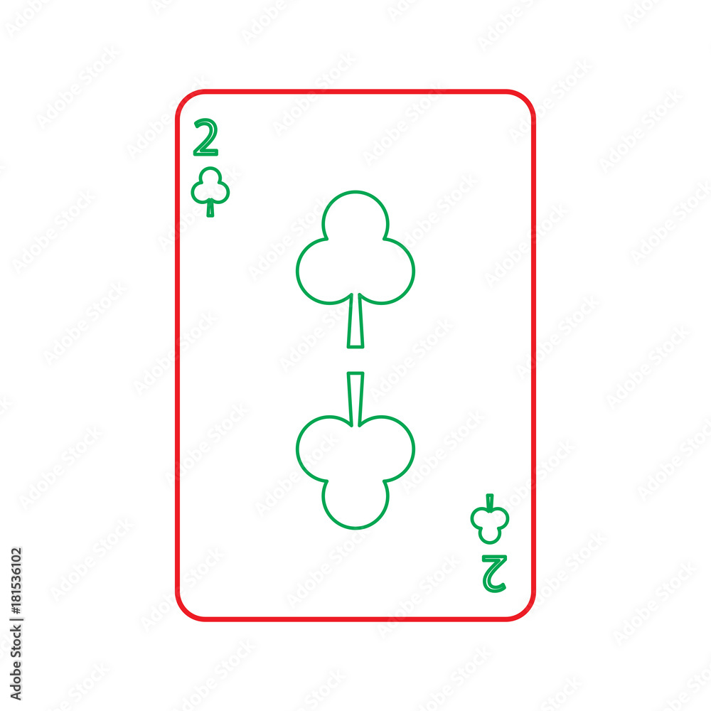 two of club poker card casino icon vector illustration two of club poker card casino icon vector illustration