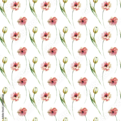 Seamless wallpaper with wild flowers © Regina Jersova