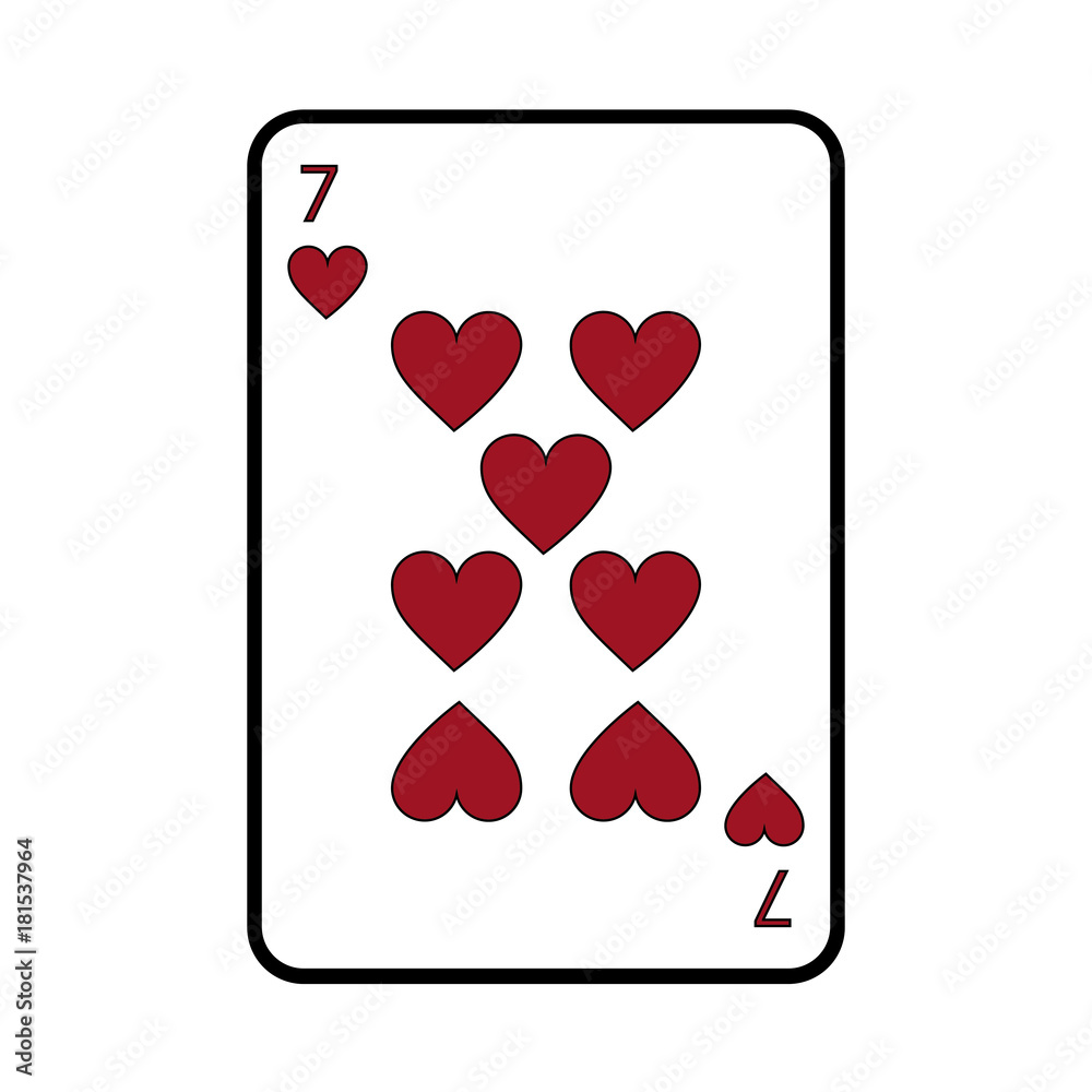 seven of hearts french playing cards related icon image vector illustration design seven of hearts french playing cards related icon image vector illustration design