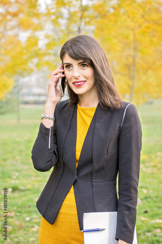 Beautiful business woman emotions, phone Beautiful business woman emotions, phone