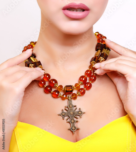beautiful female handmade necklace