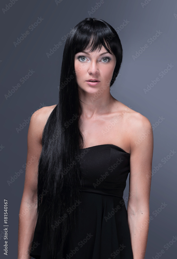 Fototapeta premium mysterious portrait of a girl in the dark, in the fog