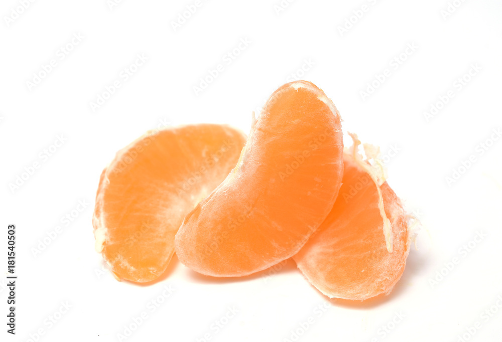 mandarin slices isolated on white backgroud mandarin slices isolated on white backgroud