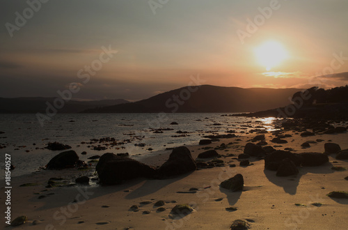 Fototapeta Naklejka Na Ścianę i Meble -  Sunset from a Scottish beach