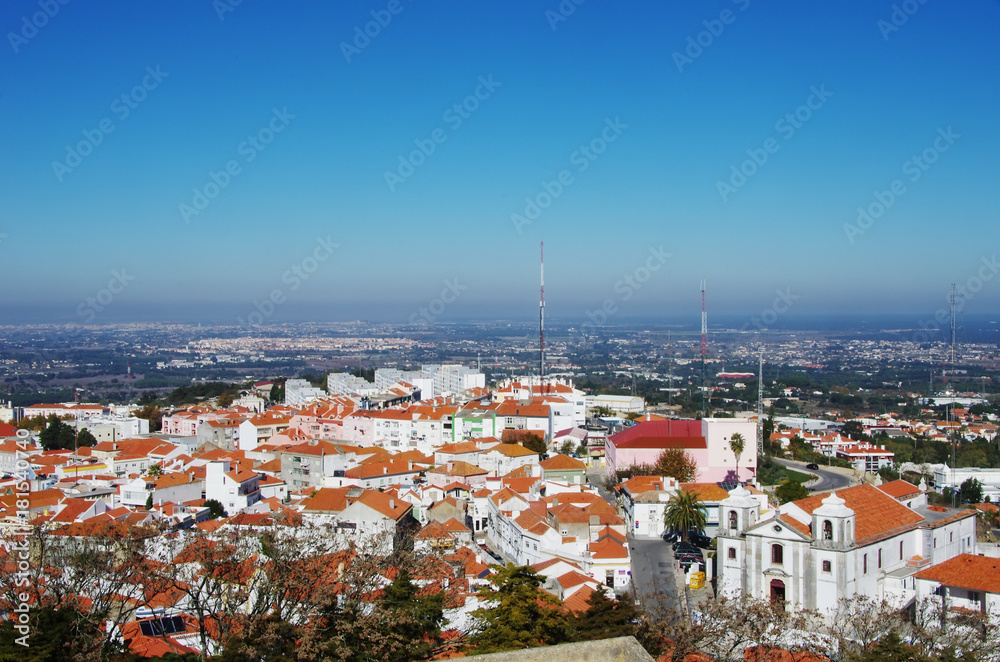 view of old town, Palmela, Portugal, from above