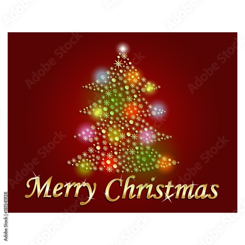 Merry Christmas on red background