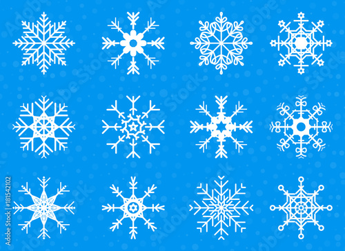 Set of Vector Snowflakes 