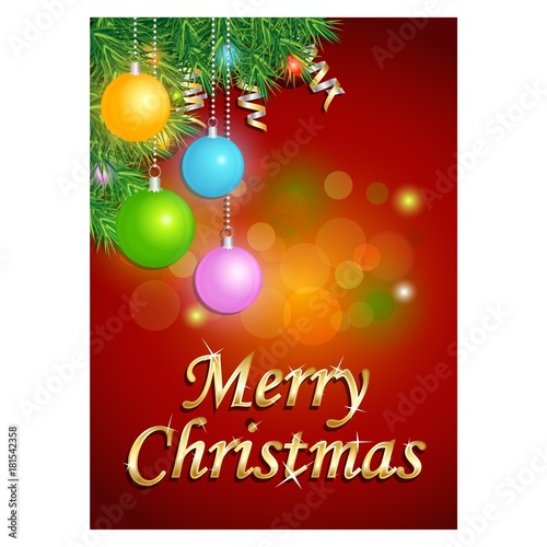 Merry Christmas on red background