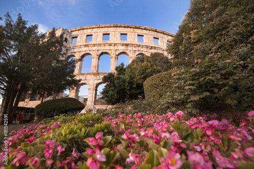 Ancient building colosseum in Pula, Croatia
