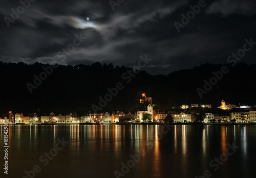 Embankment of Rhine river in Sankt Goar am Rhein. Germany     