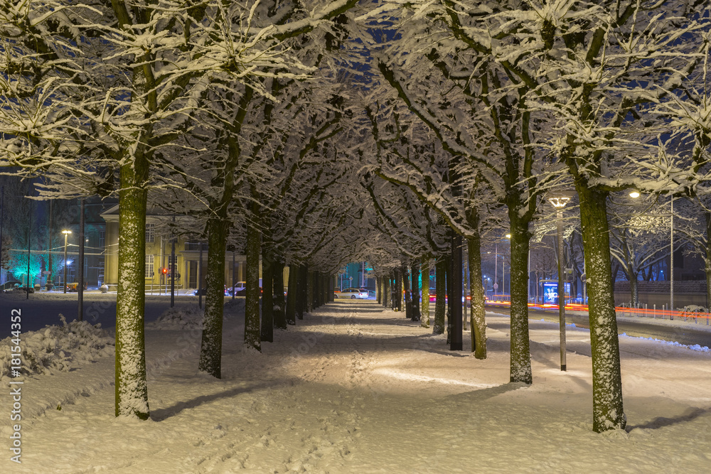 Winter alley in Hannover. Germany