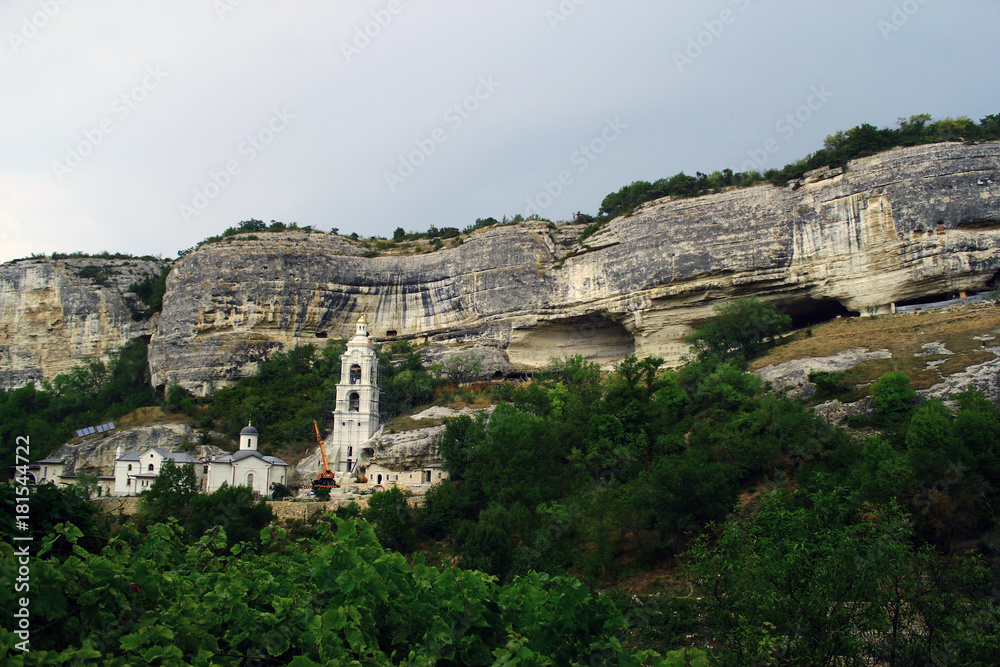 Ancient cave town/city of Crimean Tatar - Chufut-Kale, Mangup-Kale, Bakhchisaray. Historical ruins and amazing place. The Caves was built in the limestone walls. Cultural Landscape.