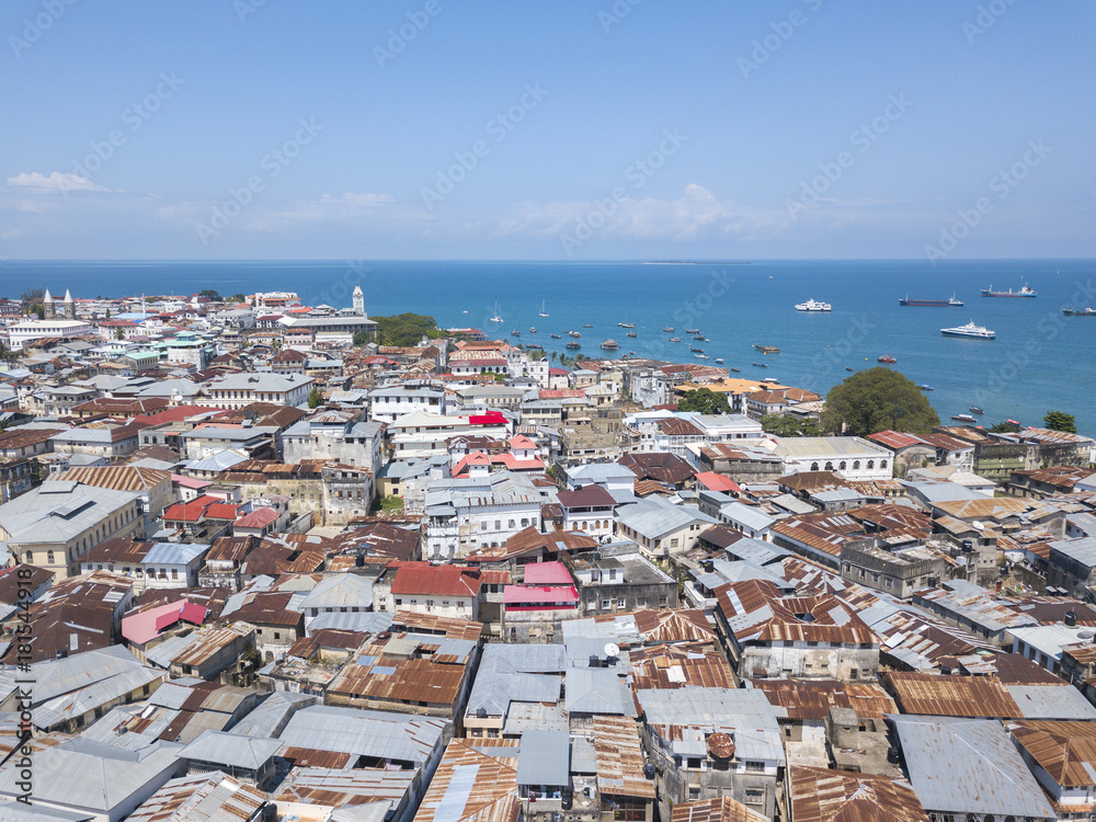Aerial view of Zanzibar, Stone Town. Tanzania