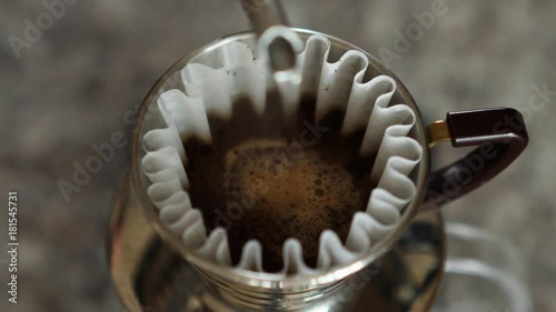 Kalita Wave coffee pour over in espresso cafe for hot drink photo